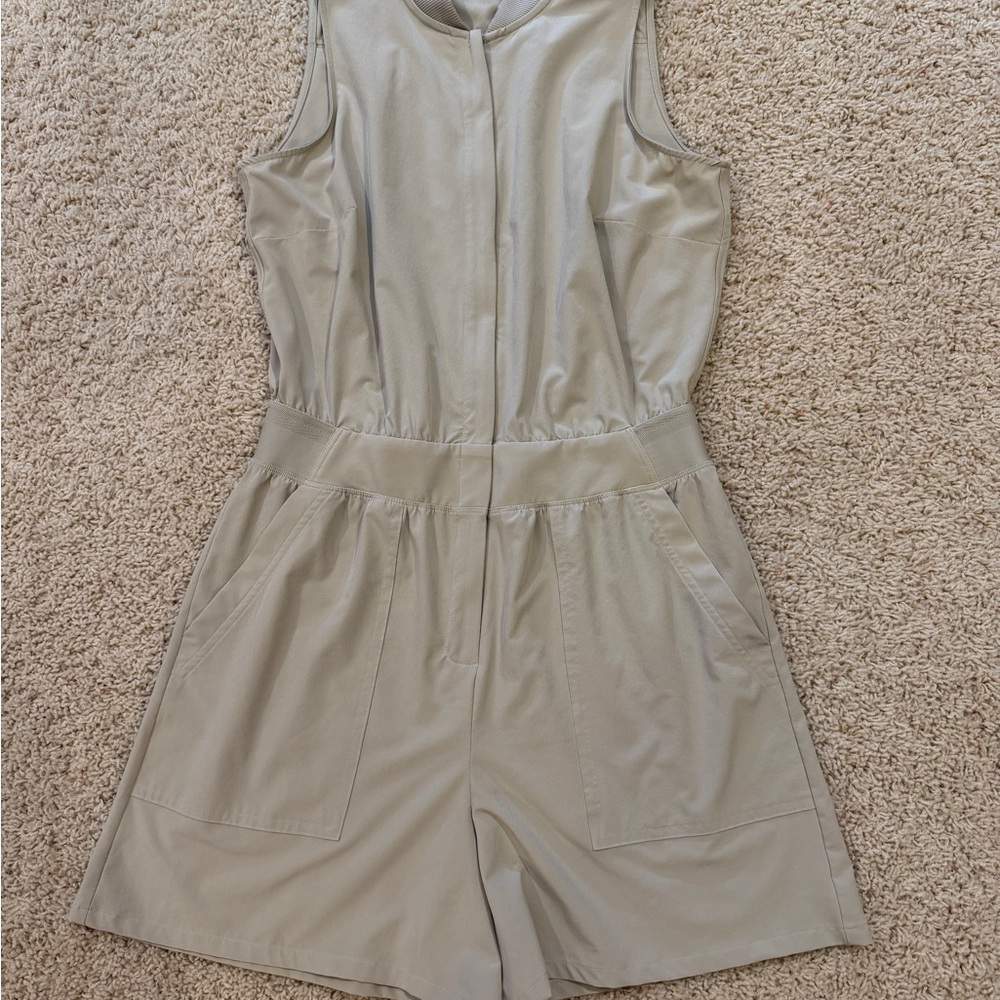 Athleta Neutral Beige Romper with zipper
